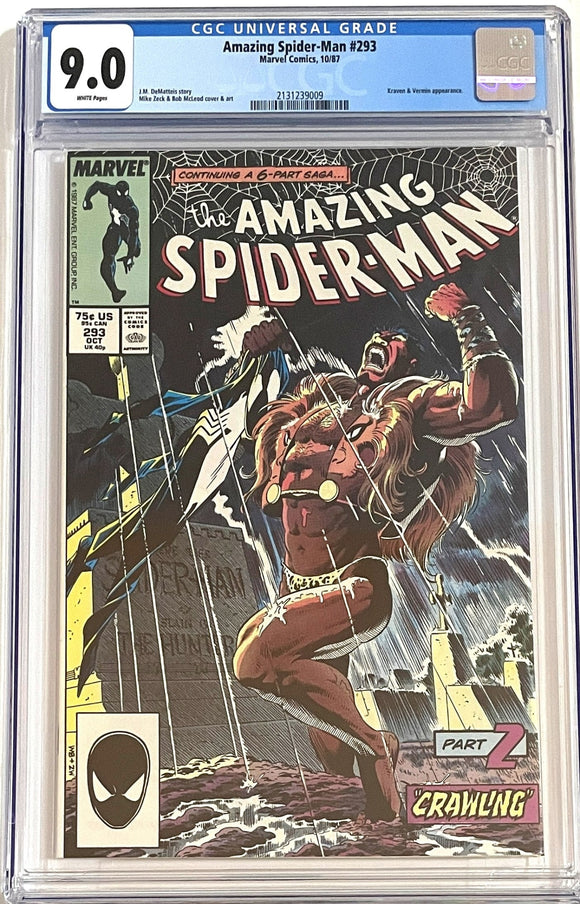 Amazing Spider Man #293 (1963) - CGC 9.0 VF/NM *Kraven's Last Hunt*
