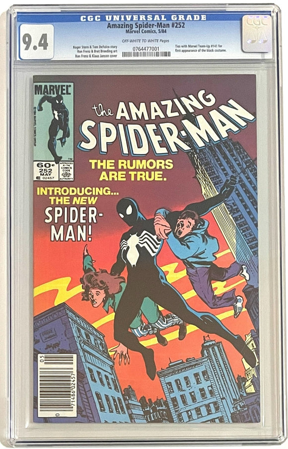 Amazing Spider Man #252 (1963) - CGC 9.4 *1st App Black Costume* Newsstand