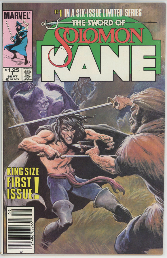 Solomon Kane #1 (1985) - 8.0 VF *Red Shadows* Newsstand