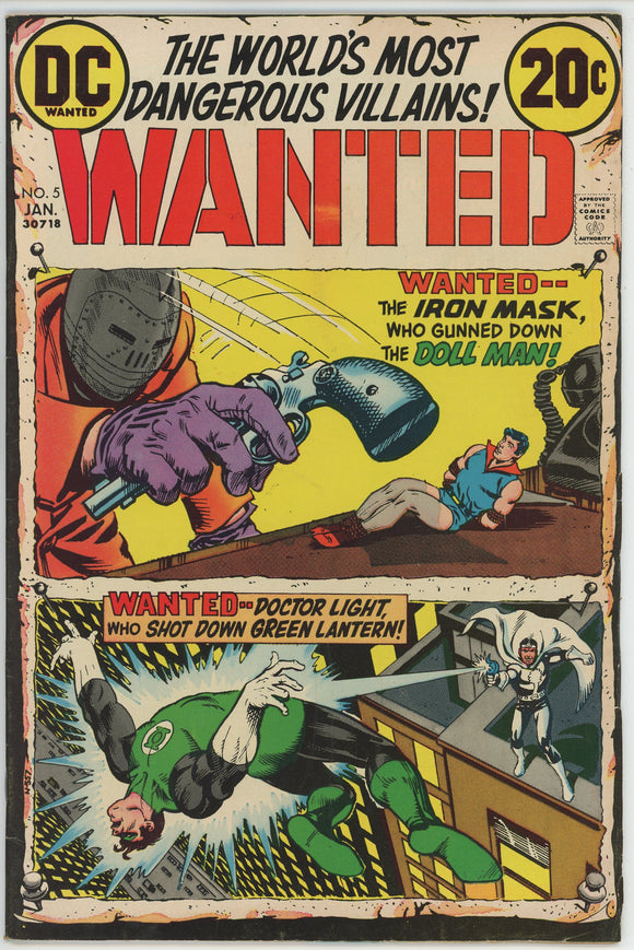 Wanted the World's Most Dangerous Villains #5 (1972) - 5.5 FN- *Green Lantern*