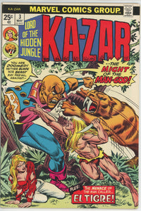 Ka-Zar #3 (1974) - 7.5 VF- *Night of the Man-God*