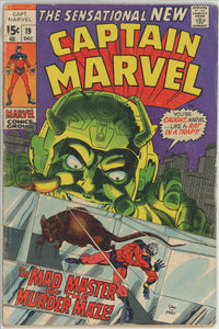 Captain Marvel #19 (1968) - 3.0 GD/VG *The Mad Master of the Murder Maze*