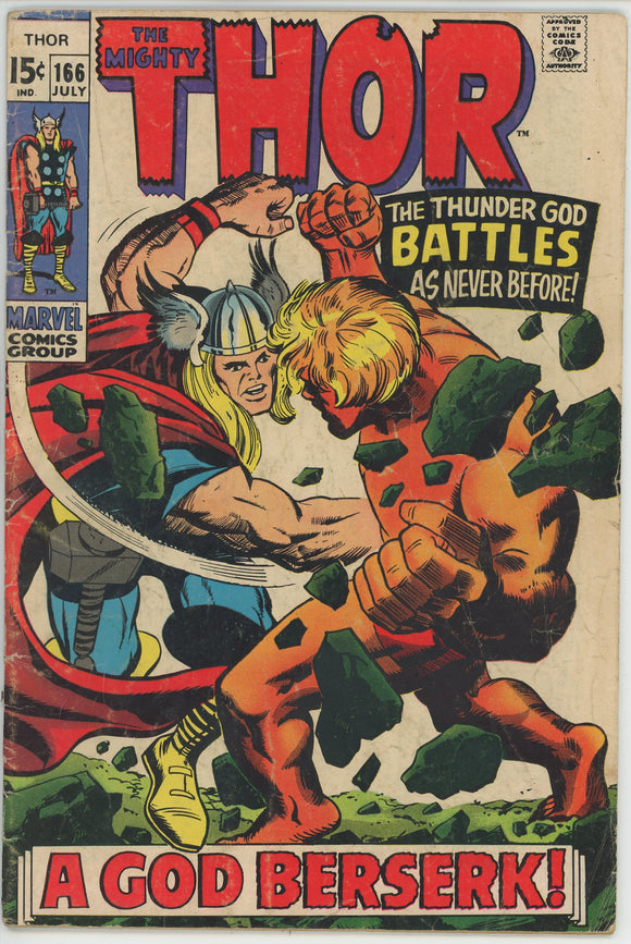 Thor #166 (1962) - 3.0 GD/VG *2nd Appearance Adam Warlock*