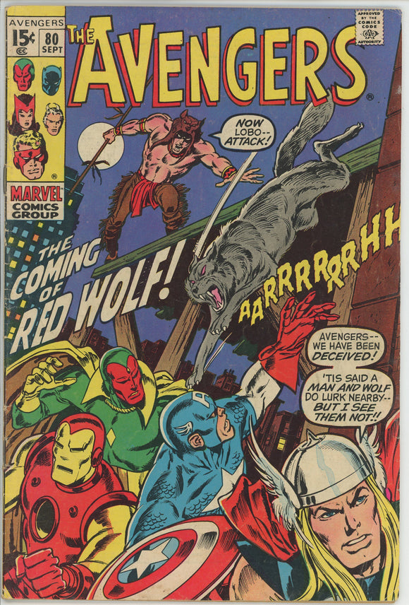 Avengers #80 (1963) - 3.5 VG- *1st Appearance Red Wolf*