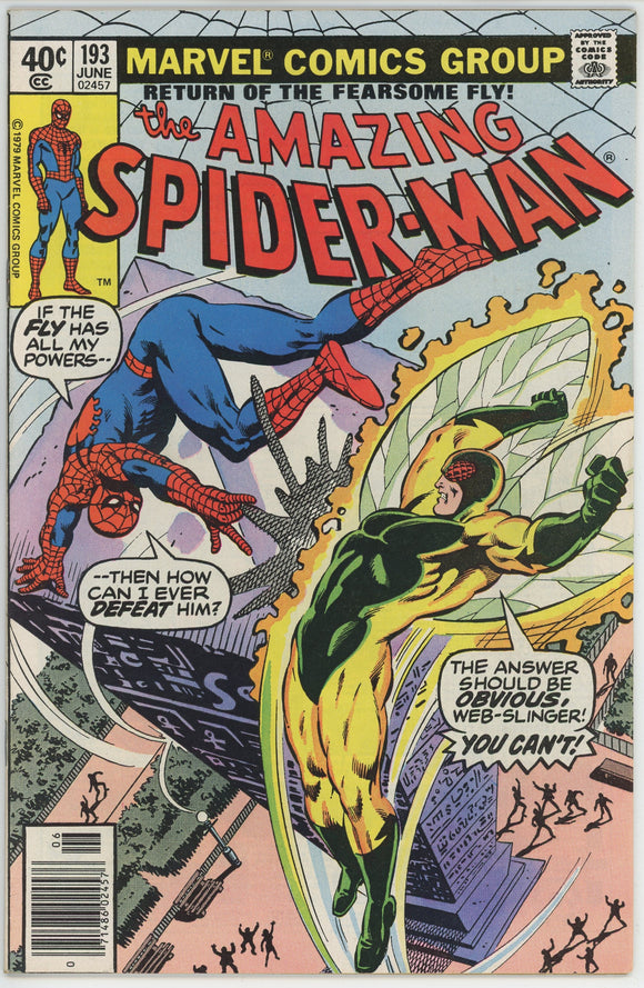 Amazing Spider Man #193 (1963) - 7.5 VF- *The Wings of the Fearsome Fly*