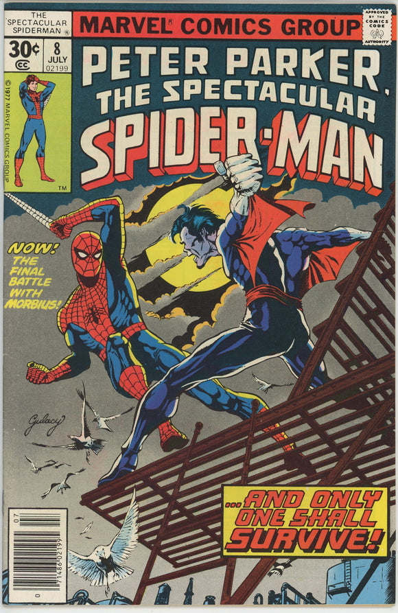 Spectacular Spider-Man #8 (1976) - 7.5 VF- *Great Morbius Cover*