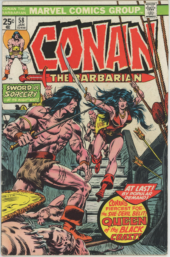 Conan the Barbarian #58 (1970) - 5.0 VG/FN *1st Appearance Belit*