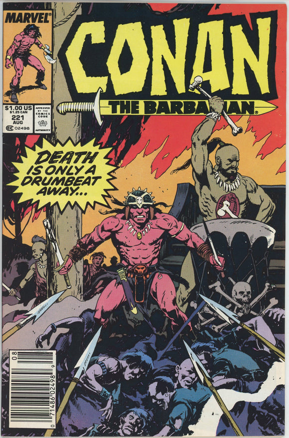 Conan the Barbarian #221 (1970) - 8.0 VF *Drum Song* Newsstand