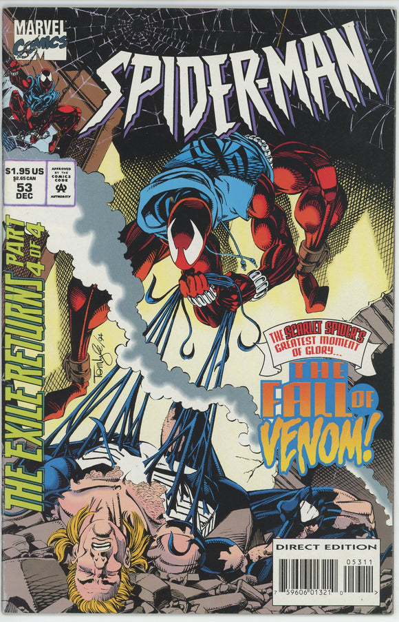 Spider-Man #53 (1990) - 7.0 FN/VF *The Fall of Venom*