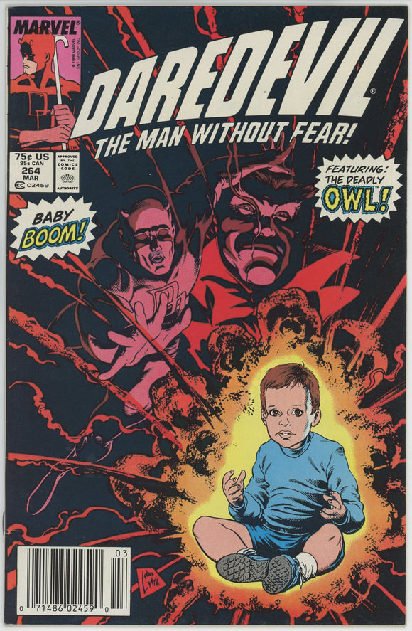 Daredevil #264 (1964) - 8.5 VF+ *The Owl returns in Baby Boom* Newsstand