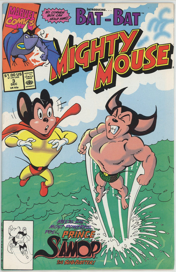 Mighty Mouse #3 (1990 Marvel) - 7.0 FN/VF *Prince Samor the Sub Plotter*