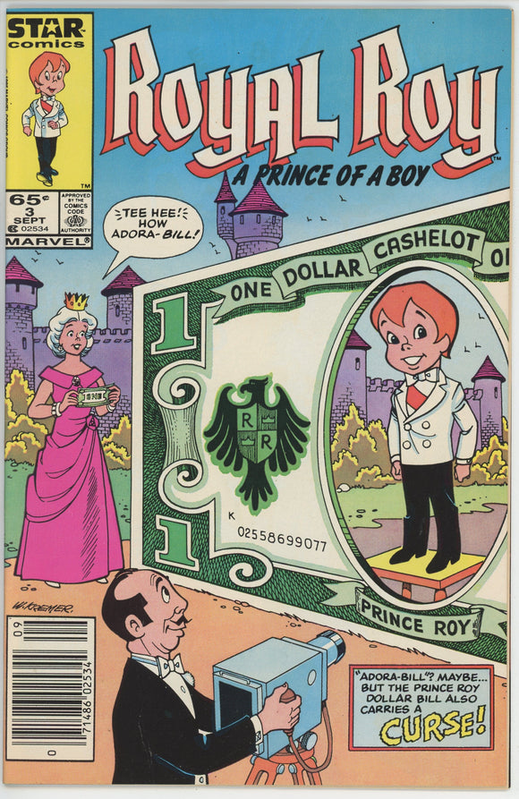 Royal Roy #3 (1985 Star) - 7.5 VF- *Curse of Prince Roy* Newsstand