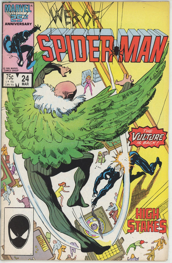 Web of Spider Man #24 (1985) - 6.0 FN *High Stakes/Vulture*