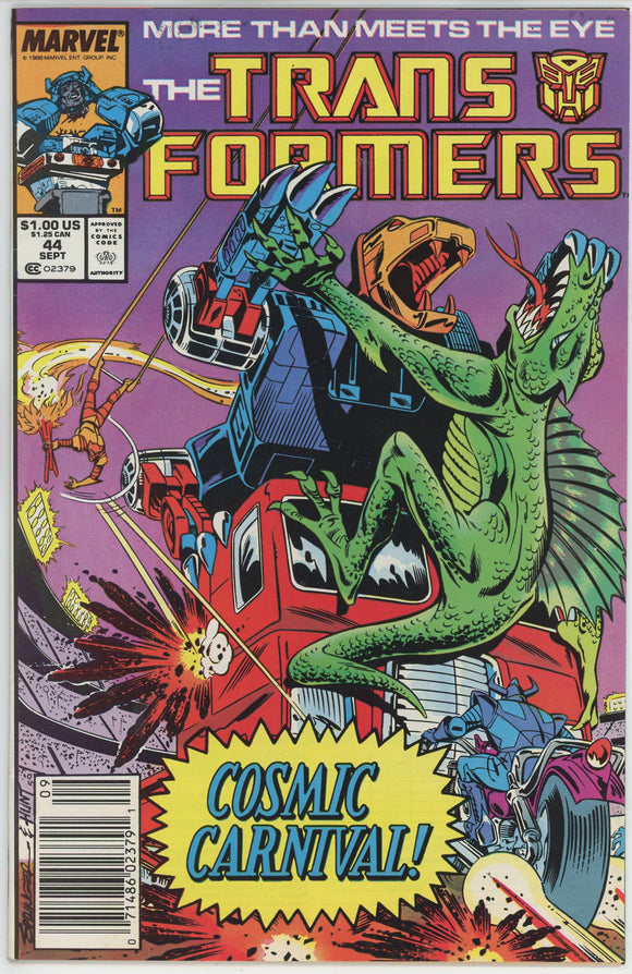 Transformers #44 (1984) - 9.2 NM- *The Cosmic Carnival* Newsstand