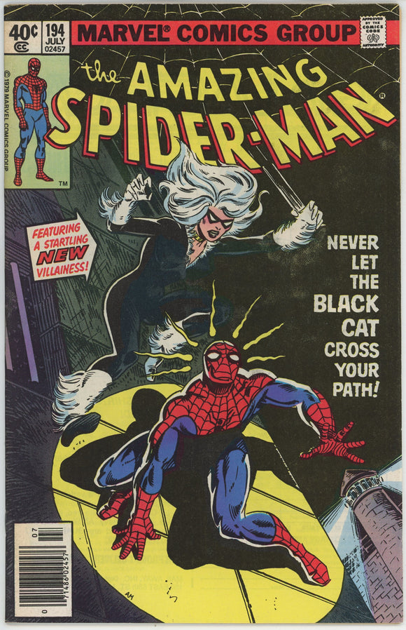 Amazing Spider Man #194 (1963) - 7.5 VF- *1st Appearance Black Cat* Newsstand