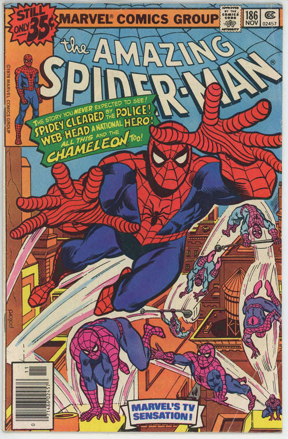 Amazing Spider Man #186 (1963) - 5.5 FN- *Chaos is the Chameleon*