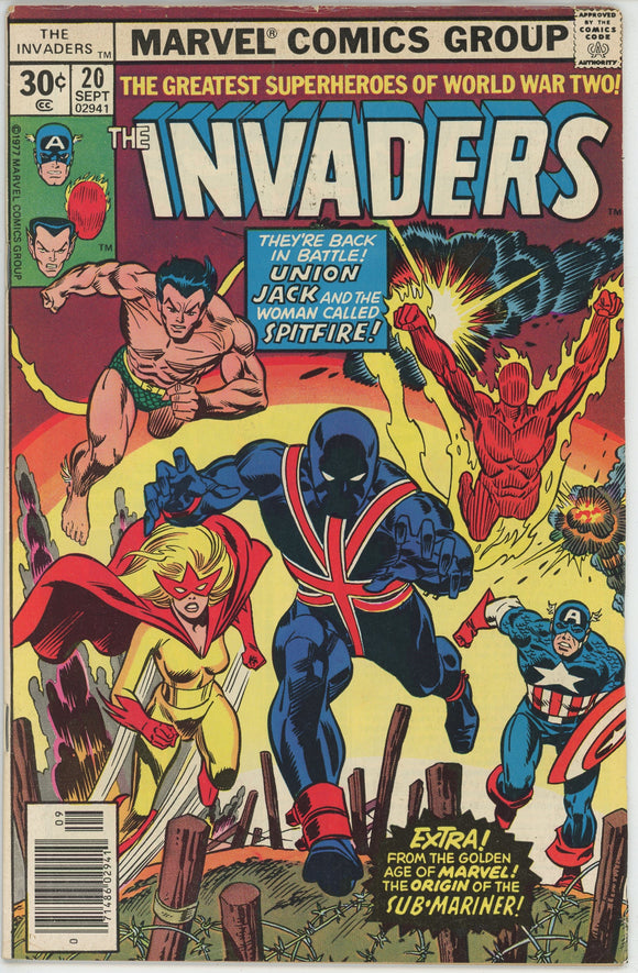 Invaders #20 (1975) - 5.0 VG/FN *1st Full Appearance Union Jack II*