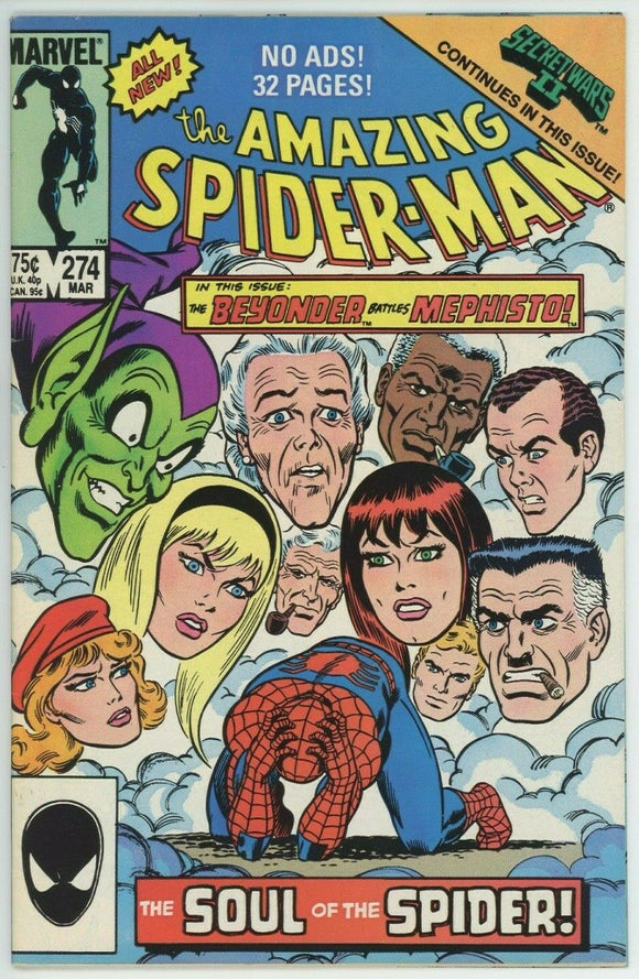 Amazing Spider Man #274 (1963) - 7.5 VF- *Mephisto/Wraparound Cover*