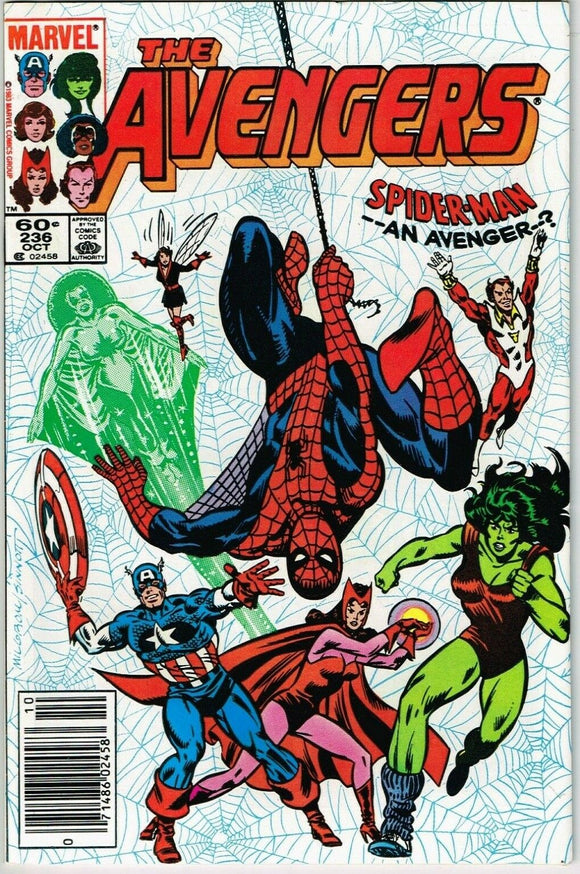 Avengers #236 (1963) - 9.0 VF/NM *Great Spiderman Cover* Newsstand