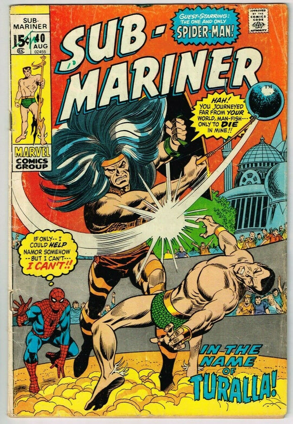 Sub-Mariner #40 (1968) - 4.0 VG *Under the Name of Ritual/Spider-Man*