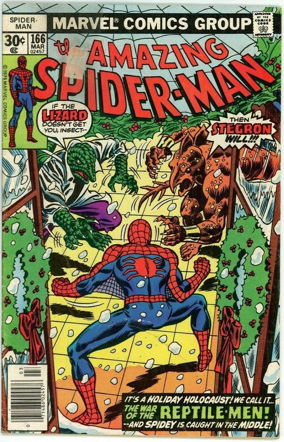 Amazing Spider Man #166 (1963) - 4.0 VG *Stegron/Lizard/War of the Reptile Men