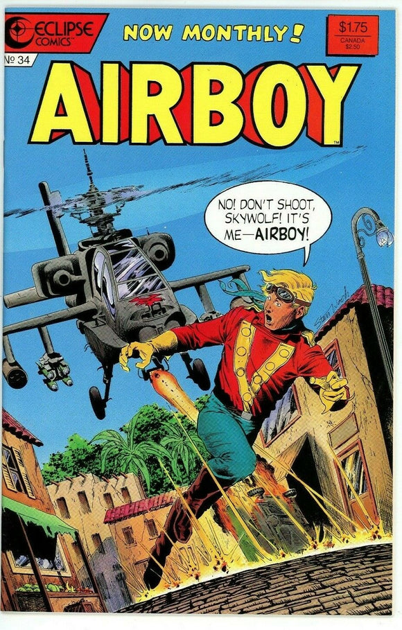 Airboy #34 (1986 Eclipse) - 8.0 VF *Barbed Wire Noose*