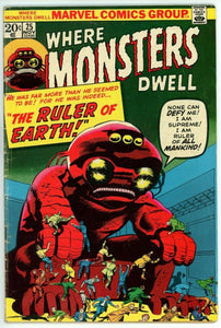 Where Monsters Dwell #25 (1970) - 4.0 VG *The Ruler of Earth*