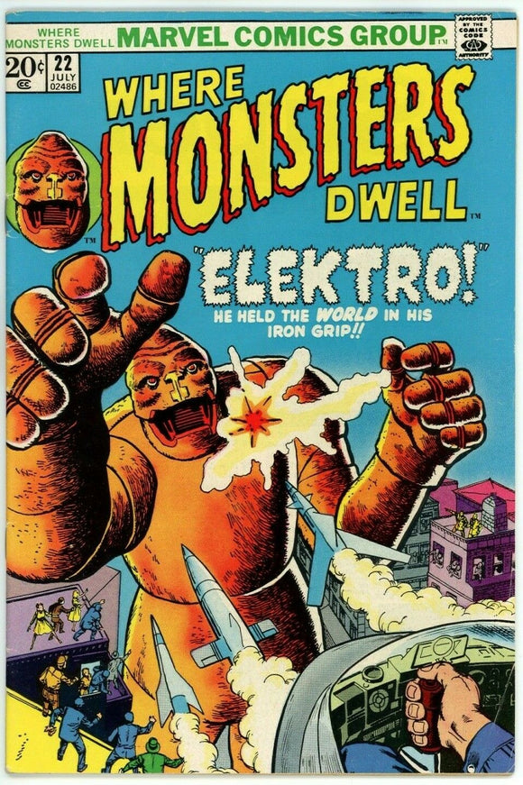 Where Monsters Dwell #22 (1970) - 6.5 FN+ *Elektro/Kirby Cover*