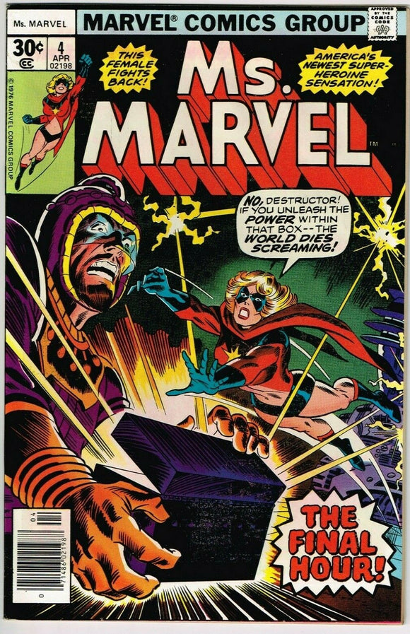 Ms Marvel #4 (1977) - 9.0 VF/NM *Death Is The Doomsday Man*