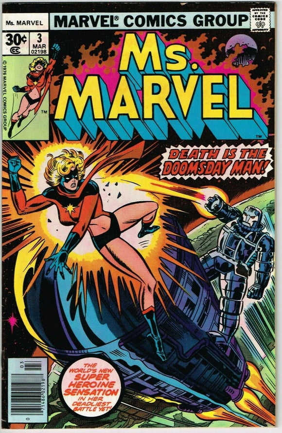 Ms Marvel #3 (1977) - 7.0 FN/VF *The Lady's Not For Killing*