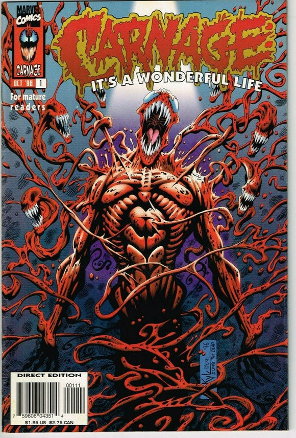 Carnage: It's A Wonderful Life #1 (1996) - 8.0 VF *Cletus Kasady Origin*