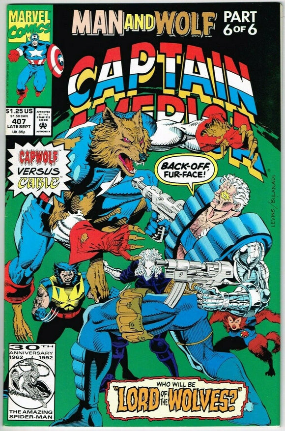 Captain America #407 (1968) - 9.0 VF/NM *Man and Wolf/Wolverine*