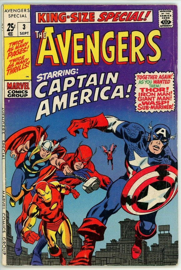 Avengers Annual #3 (1963) - 5.5 FN- *Reprints Avengers #4/1st Silver Cap*