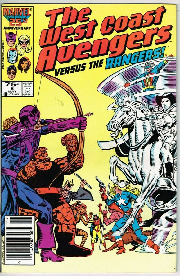 West Coast Avengers #8 (1985) - 8.5 VF+ *Firebird & the Rangers* Newsstand