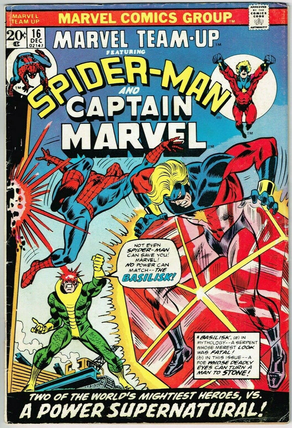 Marvel Team Up #16 (1972) - 5.0 VG/FN *Captain Marvel/1st Appearance Basilisk*