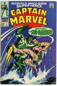 Captain Marvel #4 (1968) - 4.0 VG *Cool Sub Mariner Cover*