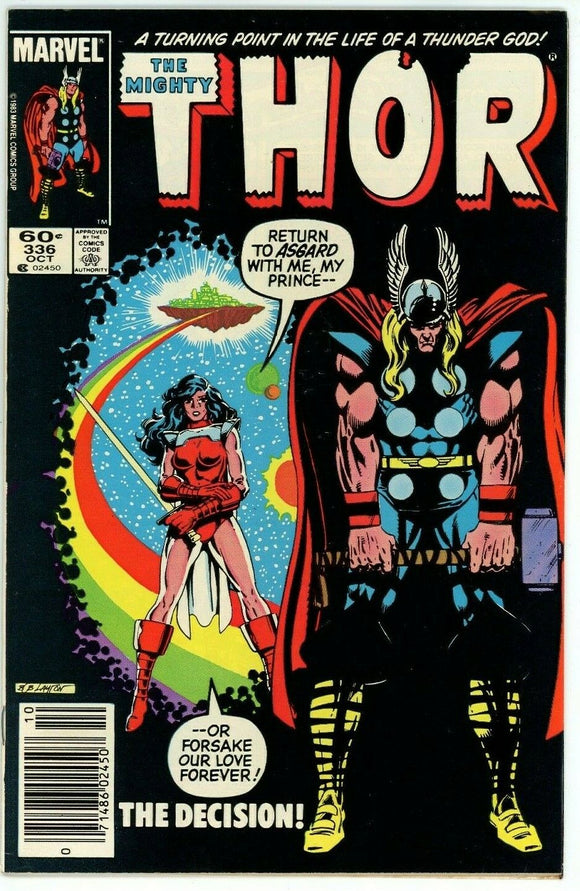 Thor #336 (1962) - 7.0 FN/VF *Of Gods and Men* Newsstand