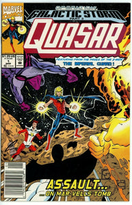 Quasar #32 (1989) - 8.0 VF *Misprint #1 Newsstand Variant/Galactic Storm*
