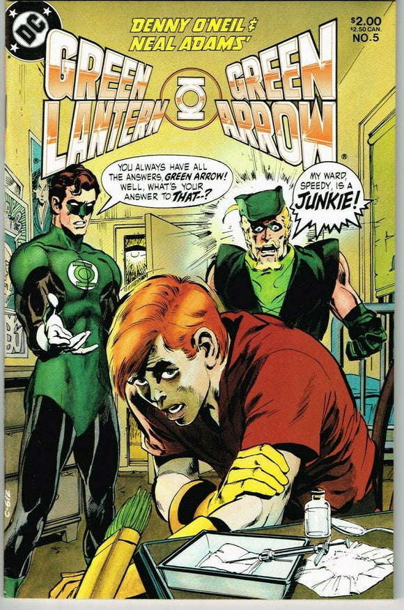 Green Lantern Green Arrow #5 (1983) - 8.5 VF+ *Neal Adams Reprints Drug Issue*