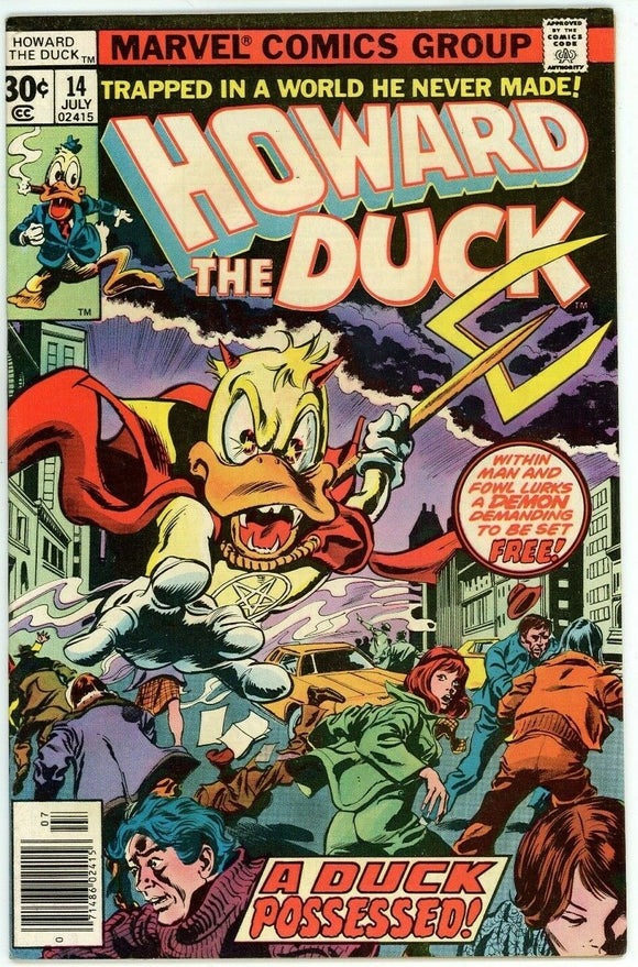 Howard The Duck #14 (1976) - 8.0 VF *Cool Son of Satan Parody Cover*