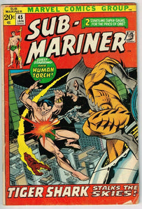 Sub-Mariner #45 (1968) - 3.5 VG- *Human Torch/Tiger Shark*