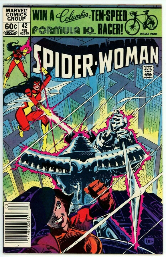 Spider Woman #42 (1978) - 8.0 VF *Cool Silver Samurai Cover* Newsstand