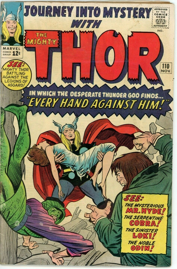 Thor #110 (1962) - 3.0 GD/VG *Every Hand Against Him* Journey Into Mystery