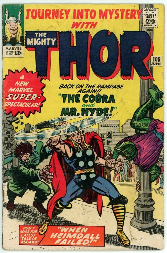 Thor #105 (1962) - 3.0 GD/VG *The Cobra and Mr. Hyde* Journey Into Mystery