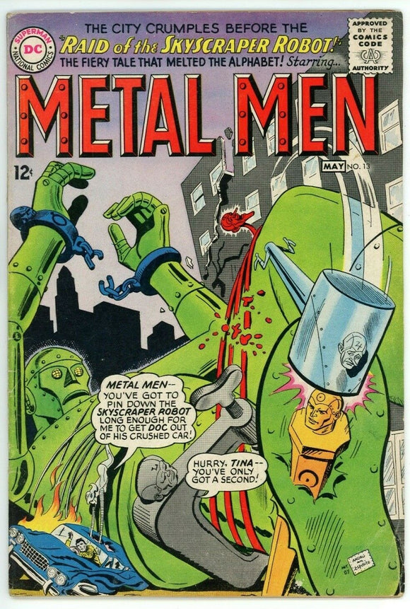 Metal Men #13 (1963) - 5.5 FN- *Raid of the Skyscraper Robot*