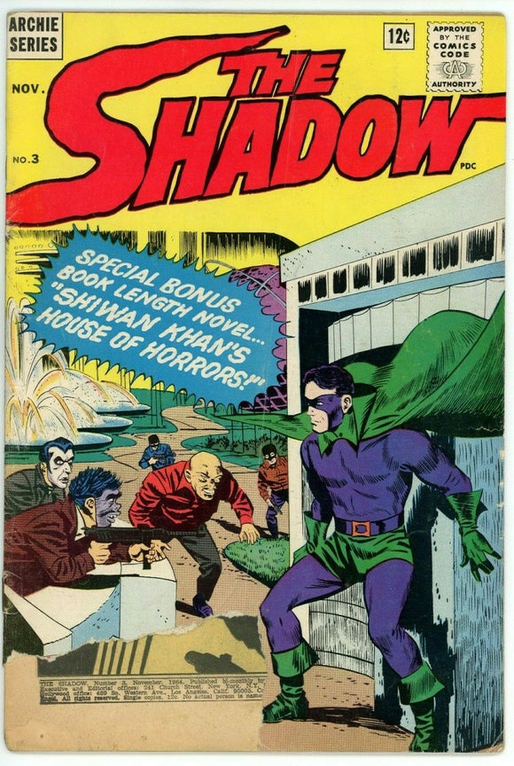 The Shadow #3 (1964) - 2.0 GD *Shiwan Khan's House of Horrors*