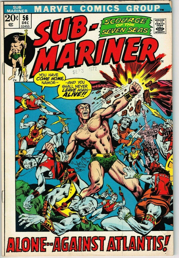 Sub-Mariner #56 (1968) - 5.5 FN- *Atlantis Mon Amour*