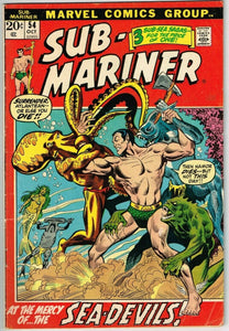 Sub-Mariner #54 (1968) - 5.0 VG/FN *Sunfire/Dragon Lord*