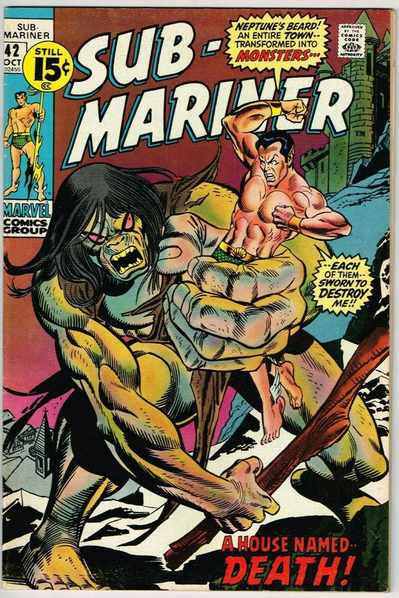 Sub-Mariner #42 (1968) - 7.5 VF- *A House Whose Name is Death*