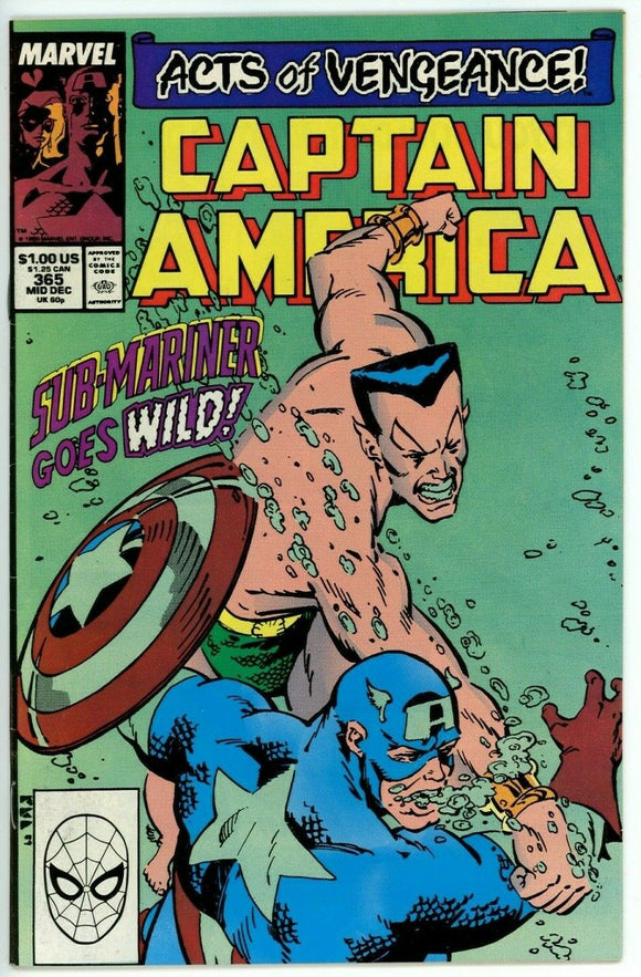 Captain America #365 (1968) - 8.0 VF *Acts of Vengeance/Sub-Mariner*